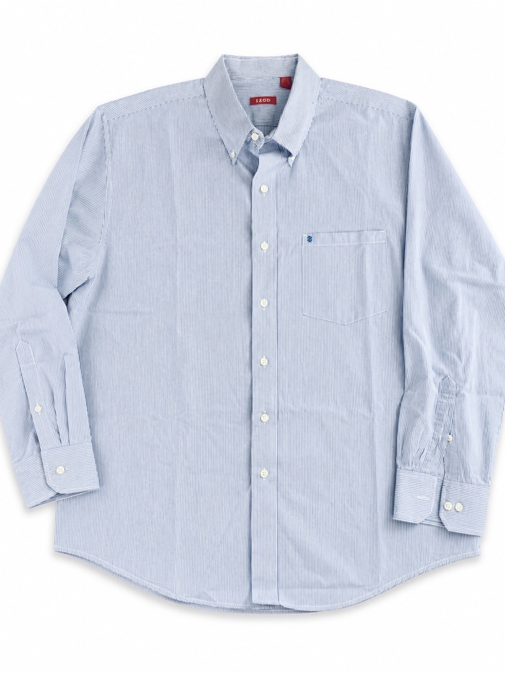 IZOD Men’s XL Blue White Pinstripe Button Down Long Sleeve Shirt